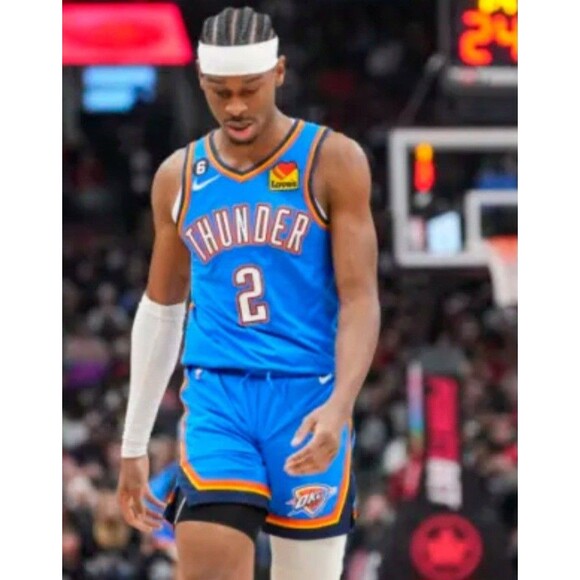 Shai Gilgeous-Alexander-(MVP!)-(Nike)-(Thunder)-(Blue)-(Jersey)-(Used)-(XL)-$90 - Picture 8 of 12